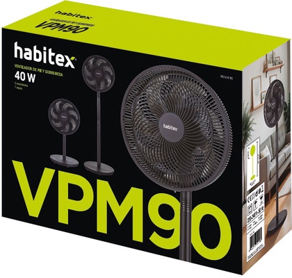 Ventilador dise�o 2 en1 pie Habitex VPM90